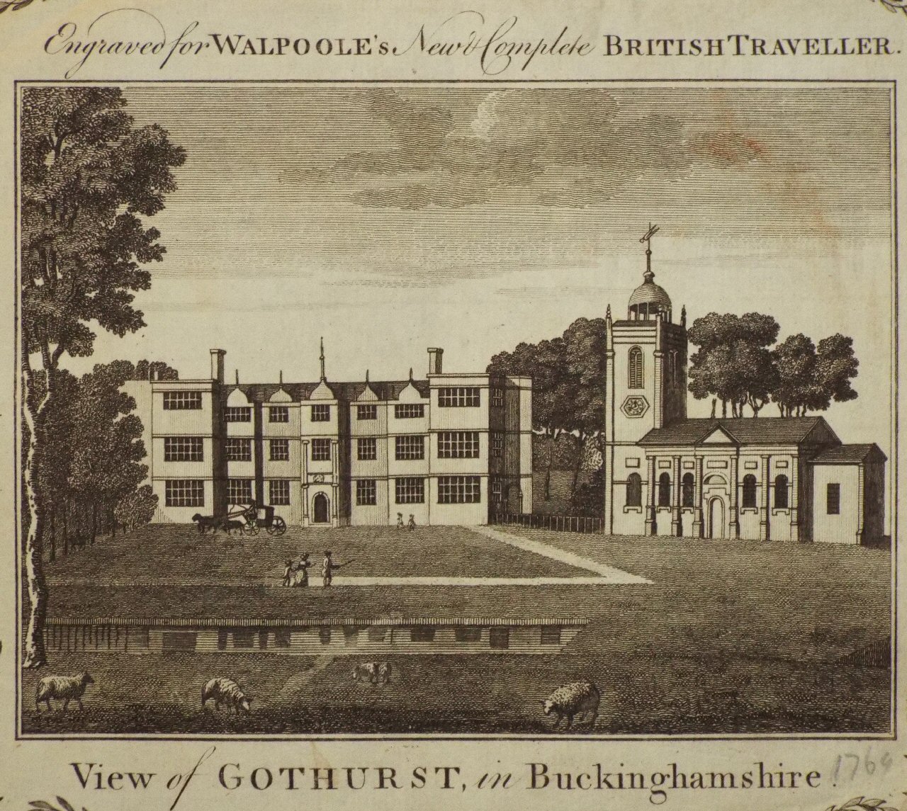 Print - View of Gothurst, in Buckinghamshire.